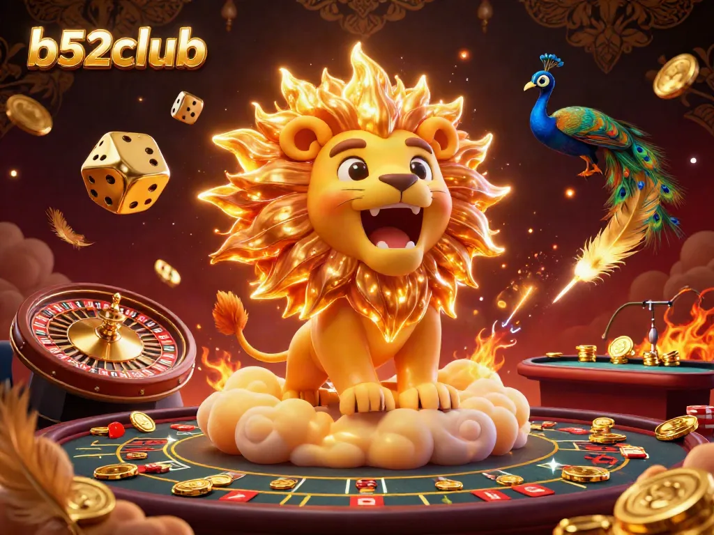 Experience the excitement of b52club with a dynamic casino scene featuring vibrant characters and rich game elements.