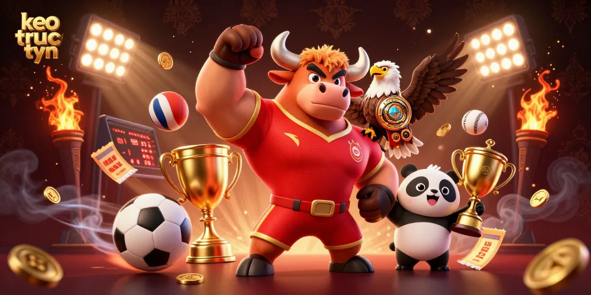 Bet on keo truc tuyen with a 3D bull, eagle, and panda to enhance your gambling experience.