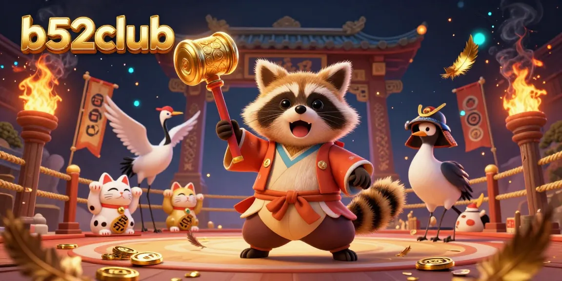 B52Club offers an exciting 3D casino experience with vibrant characters celebrating winning moments.
