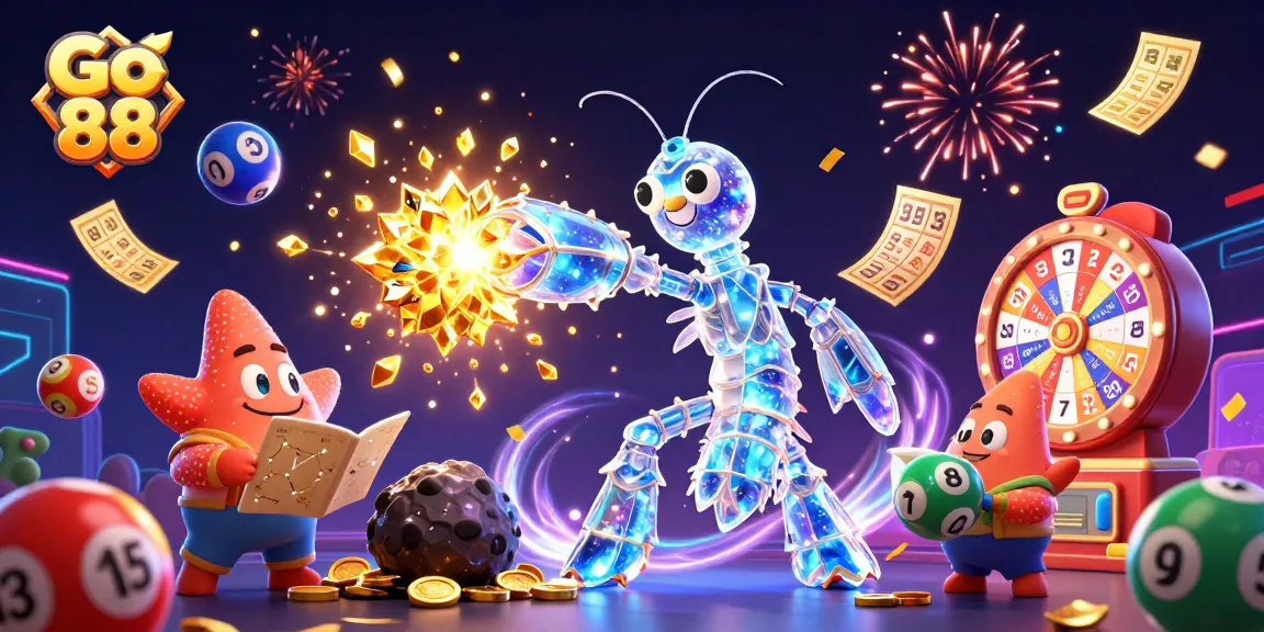 Go 88 galactic samurai mantis shrimp punches through asteroids, unleashing golden winnings in a vibrant casino adventure.