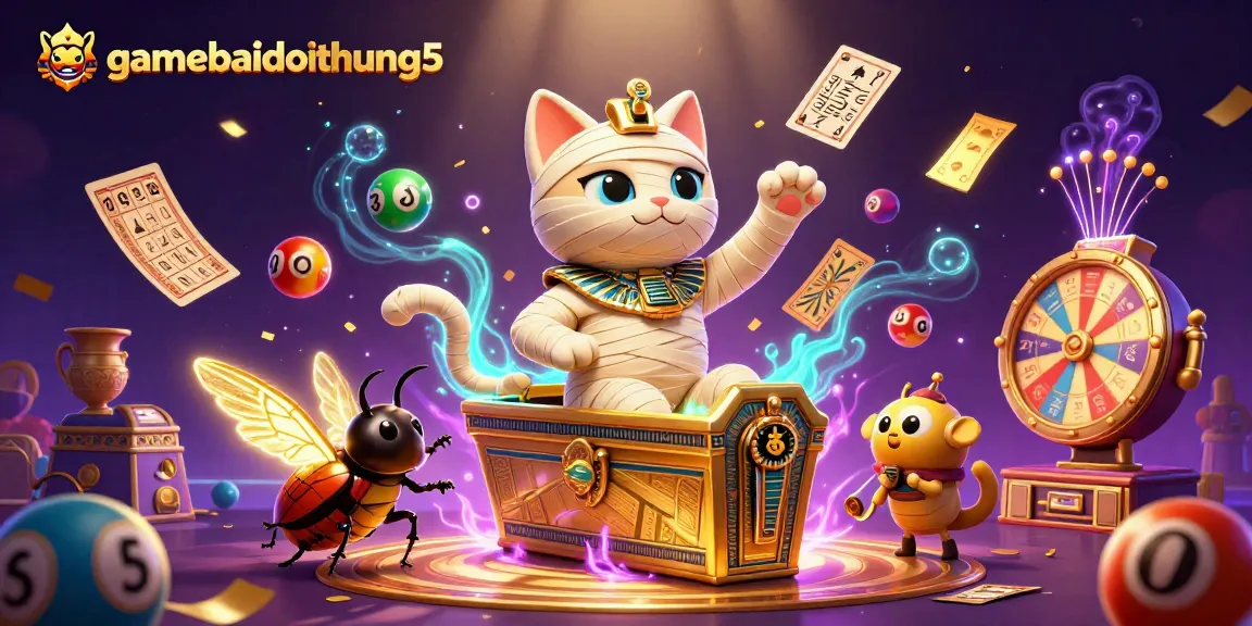 Engage with gamebaidoithuong5 in this enchanted casino adventure featuring a mummy cat
