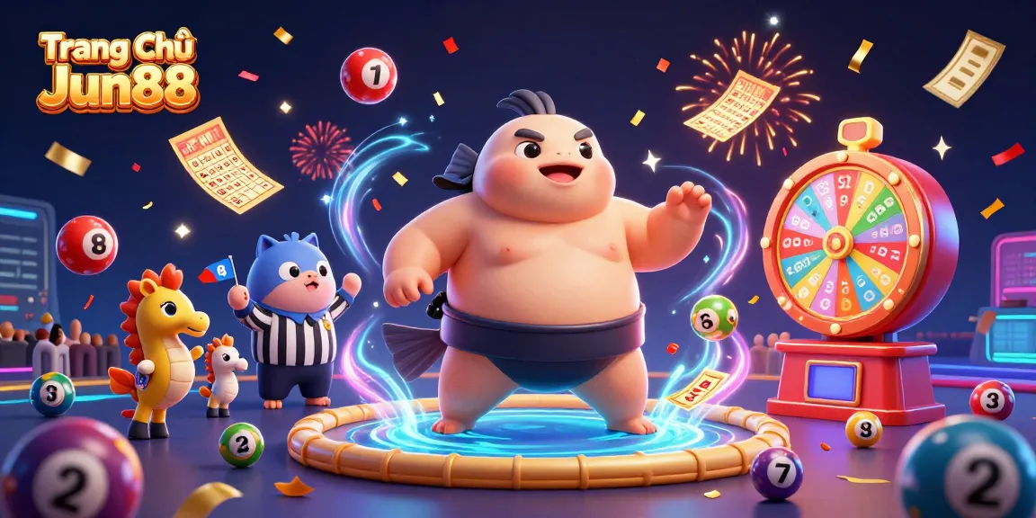 Play exciting games at Trang Chủ Jun88 with unique 3D casino visuals and vibrant lottery elements.