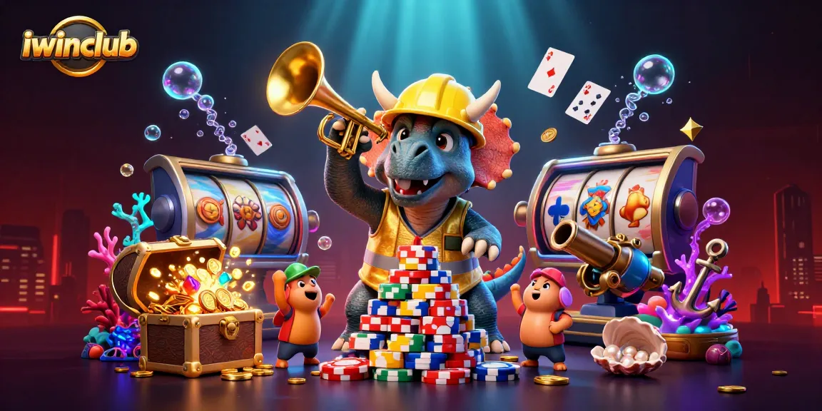 Join the excitement at iwinclub with its thrilling slot reels and card games in a vibrant 3D scene.