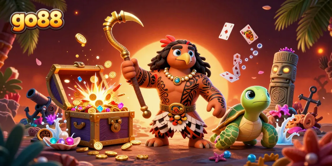 Win big at go88 with vibrant underwater treasures, cartoon characters, and dynamic casino elements.