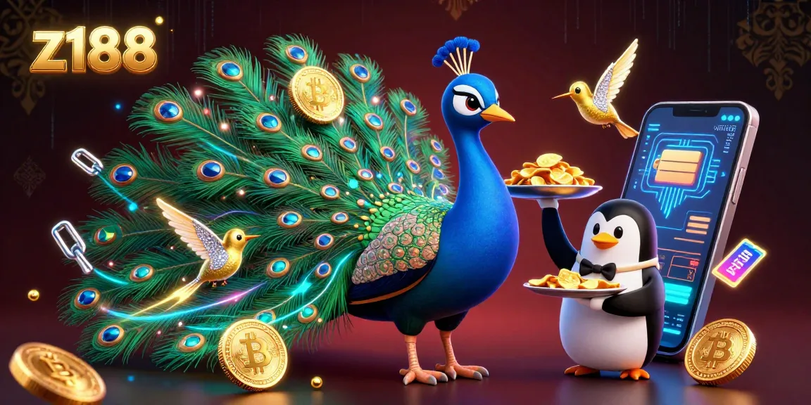 Play with excitement at z188, featuring vibrant casino-themed 3D characters and dynamic coin elements.