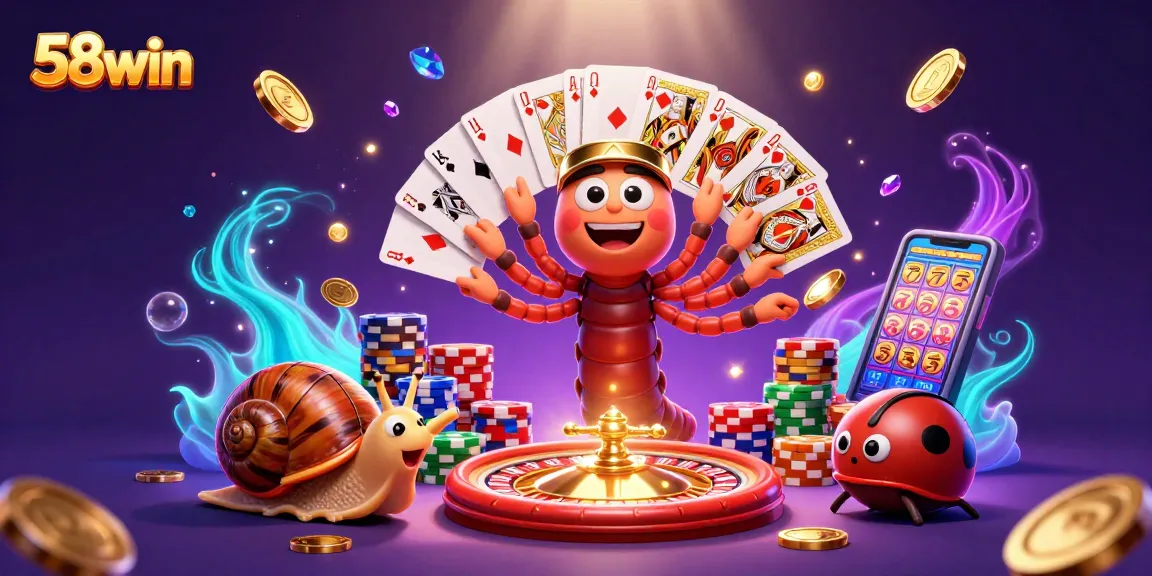 Experience the vibrant excitement of 58win's online casino with dynamic gaming elements and captivating characters.