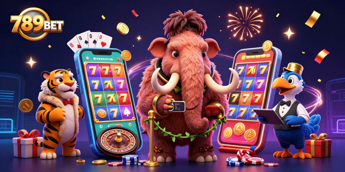 Experience 789BET excitement with a vibrant 3D casino scene showcasing colorful slot games and dynamic characters.