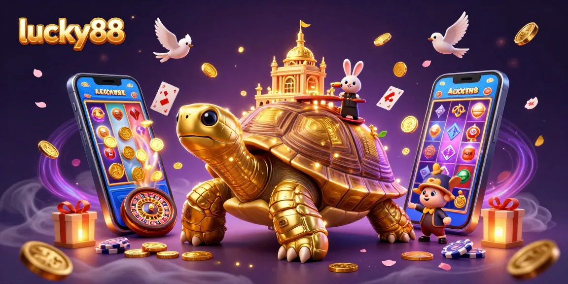Join the fun at lucky88 with a golden tortoise casino scene brimming with excitement.