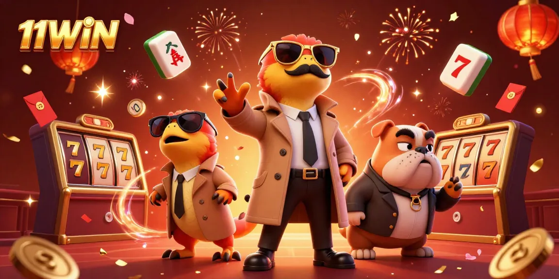 Engage with 11WIN's vibrant casino scene featuring raptors and playful gameplay elements.
