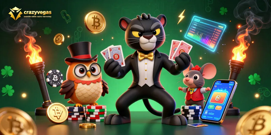 Engage with exciting games at crazyvegas australia online casino real money, animated by a stylish panther and charming owl.